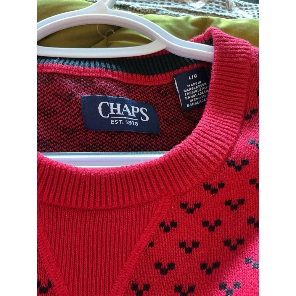 Chaps Ralph Lauren Men's‎ Pullover Red Sweater NEW WITH TAGS L Red Bears